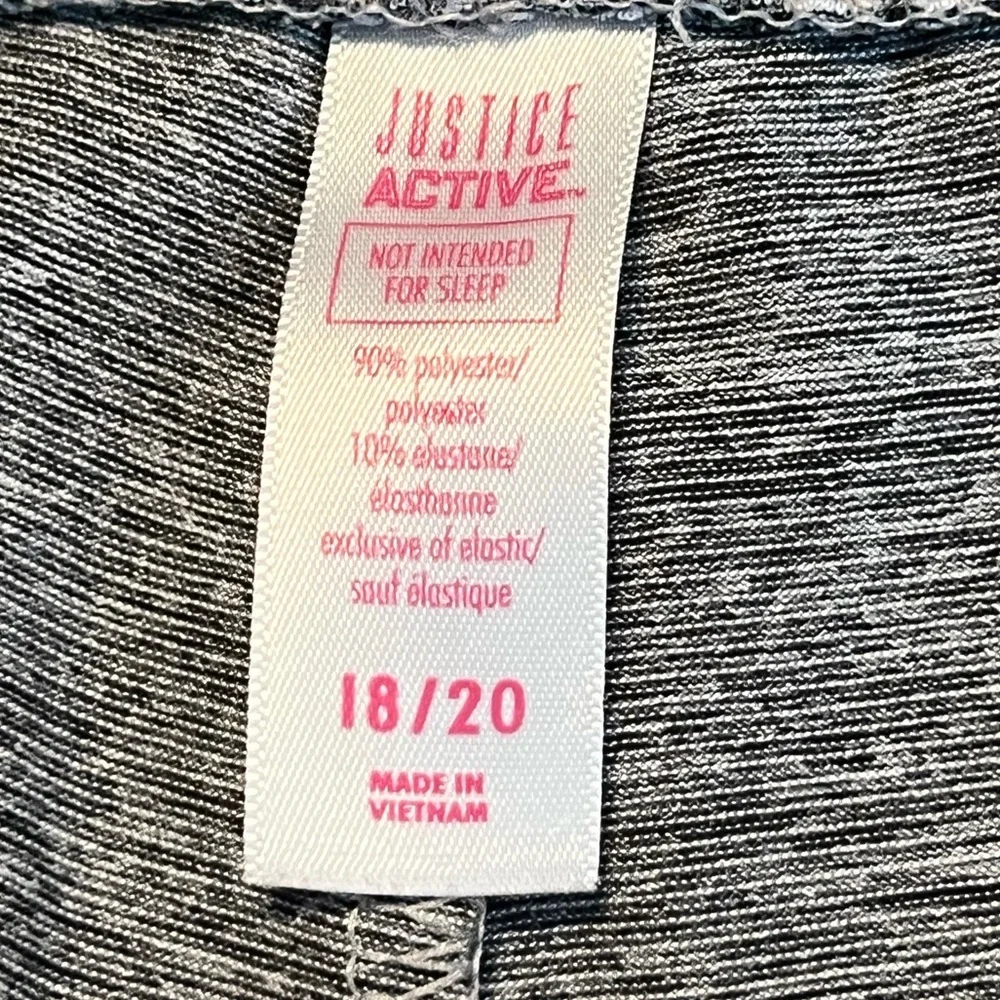 Justice Active Leggings Girls Size 18/20 Justice Logo in front &  back High Rise